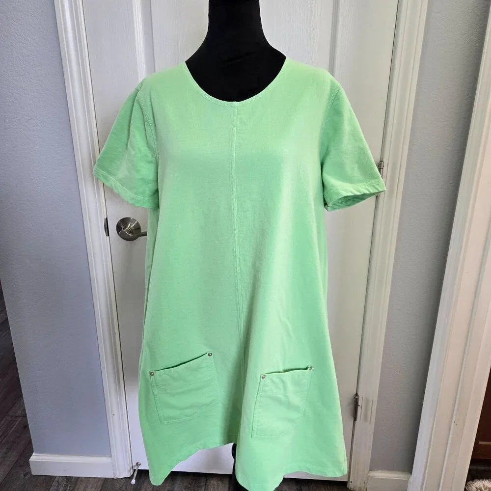 JC Penney's Delicates SPA Short-Sleeve Dress Womens Size L - Picture 1 of 7